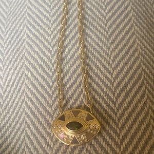 Harwell Godfrey Cleopatras Eye 18k Green Tourmaline Necklace 16”